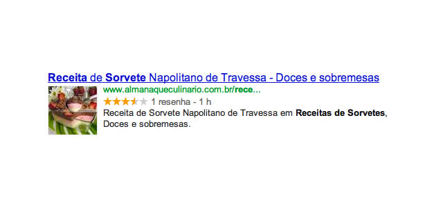 Exemplo Google Rich Snippet - Receita